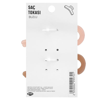 Eklips Frosted Figure Hair Clips Pink &amp; Brown 2-Pack