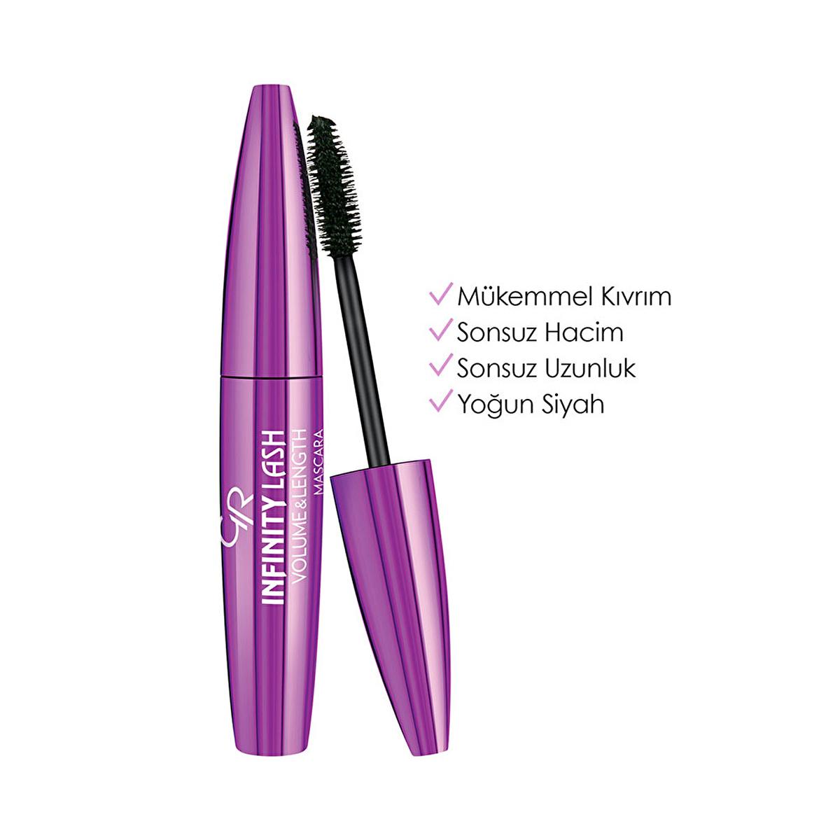 Golden Rose Infinity Lash Mascara - Volume, Length &amp; Curl - Long-Lasting Eyelash Enhancement