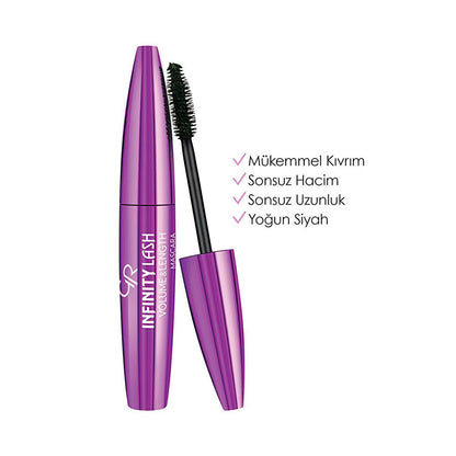 Golden Rose Infinity Lash Mascara - Volume, Length &amp; Curl - Long-Lasting Eyelash Enhancement