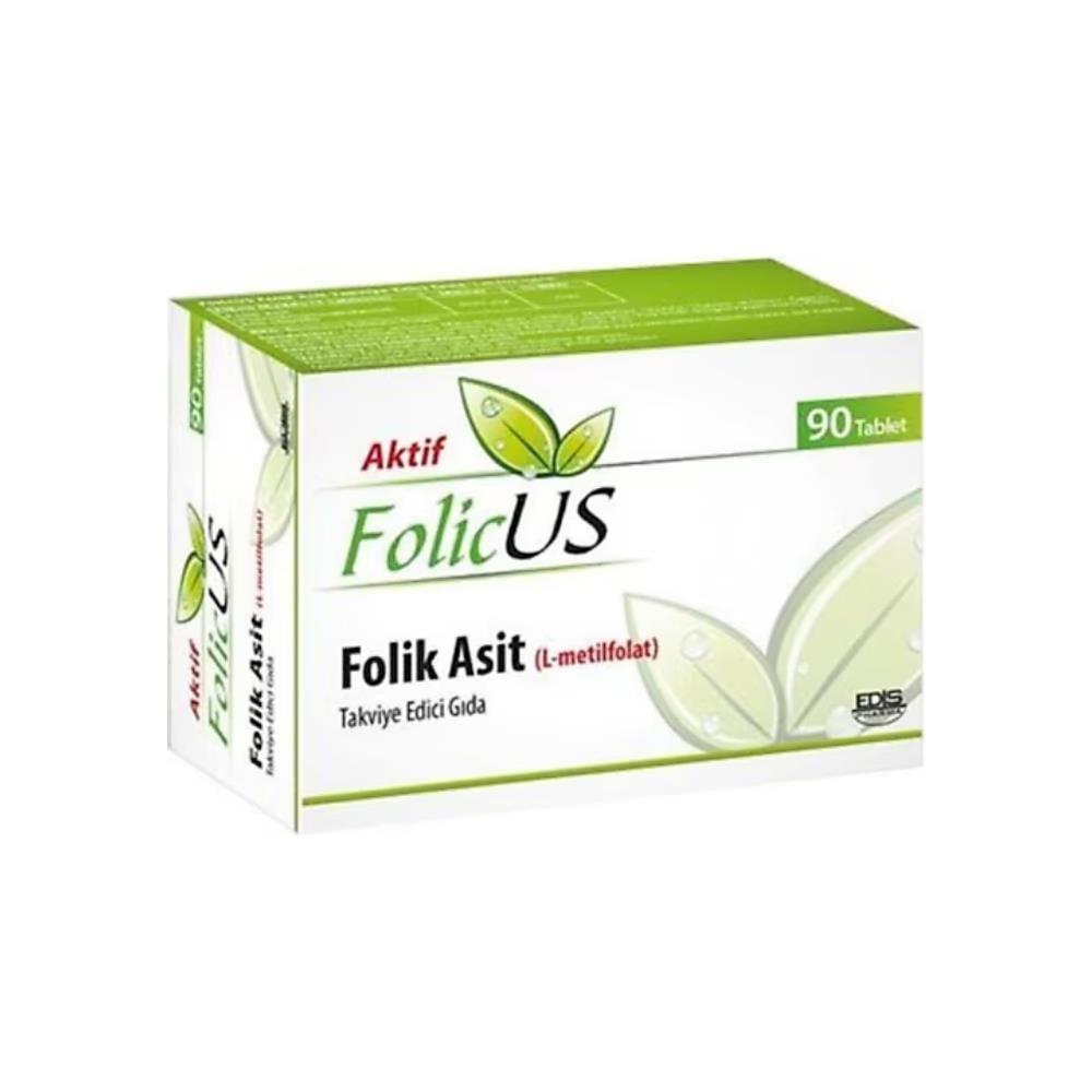 Folicus Folic Acid Supplement 400 µg - Prenatal Support for Pregnancy &amp; Overall Health - 90 Tablets