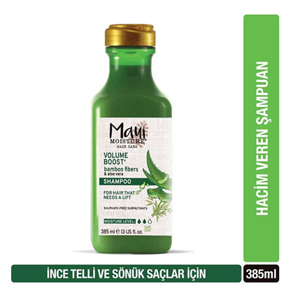 Maui Moisture Volumizing Bamboo Fiber Shampoo - Thickening Aloe Vera &amp; Vegan Formula, Sulfate-Free - For Thin Hair &amp; Natural Volume