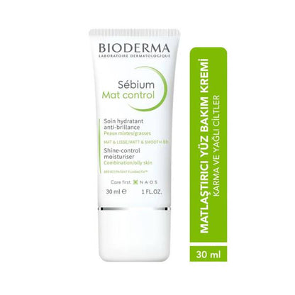 Bioderma Sebium Mat Control Matifying Face Cream - 8-Hour Shine Control, Non-Comedogenic &amp; Hypoallergenic Moisturizer