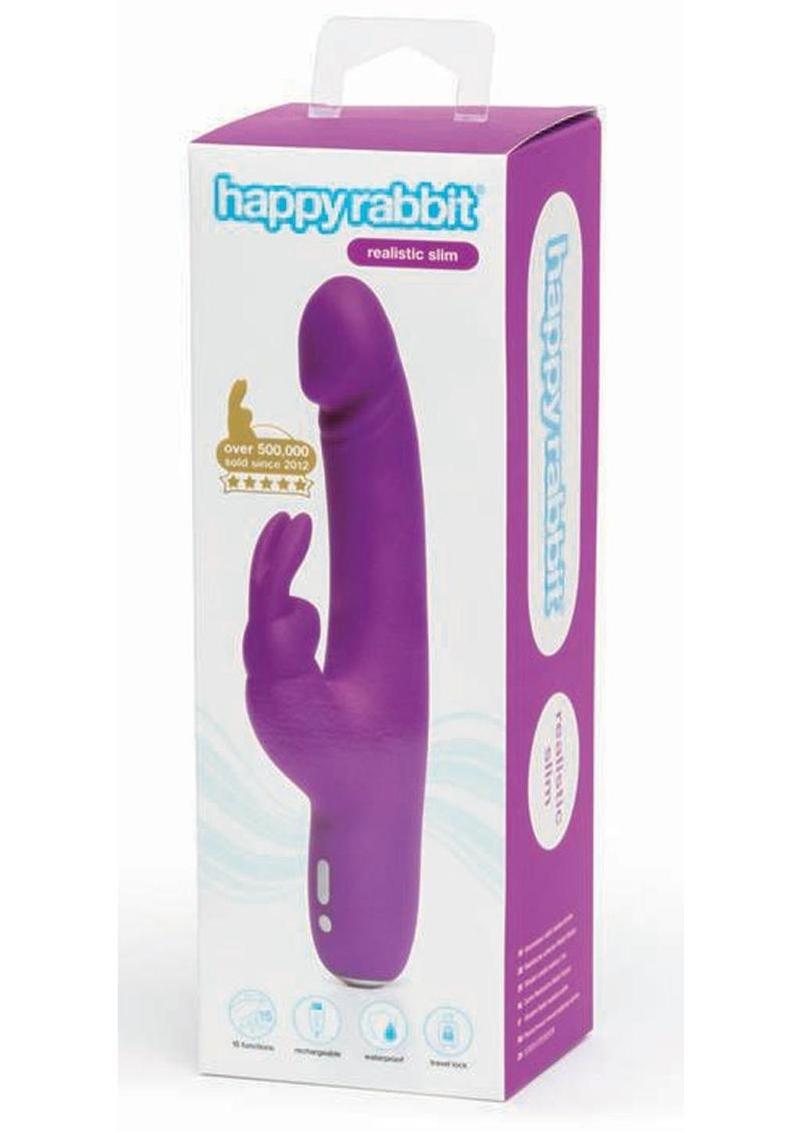 Happy Rabbit Realistic Slim Silicone Rabbit Vibrator