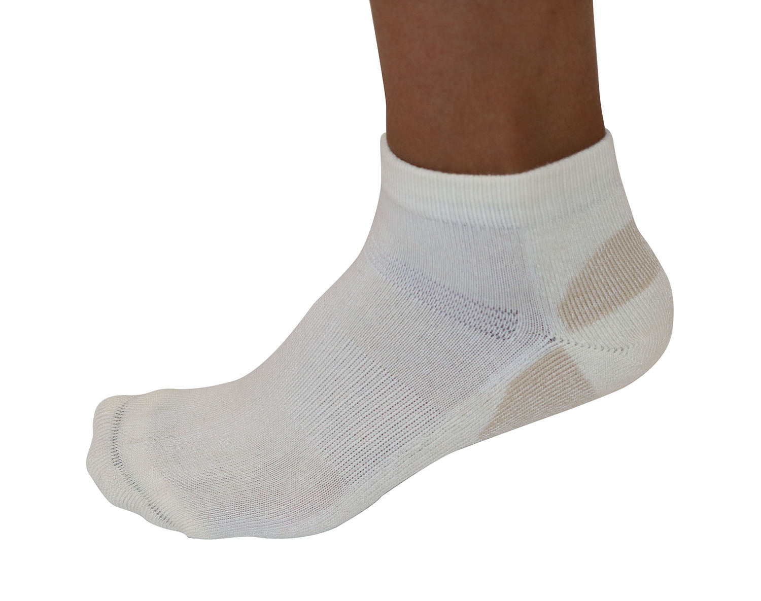 High Performance Anklet Bamboo Viscose Socks – Natural with Blue Padding