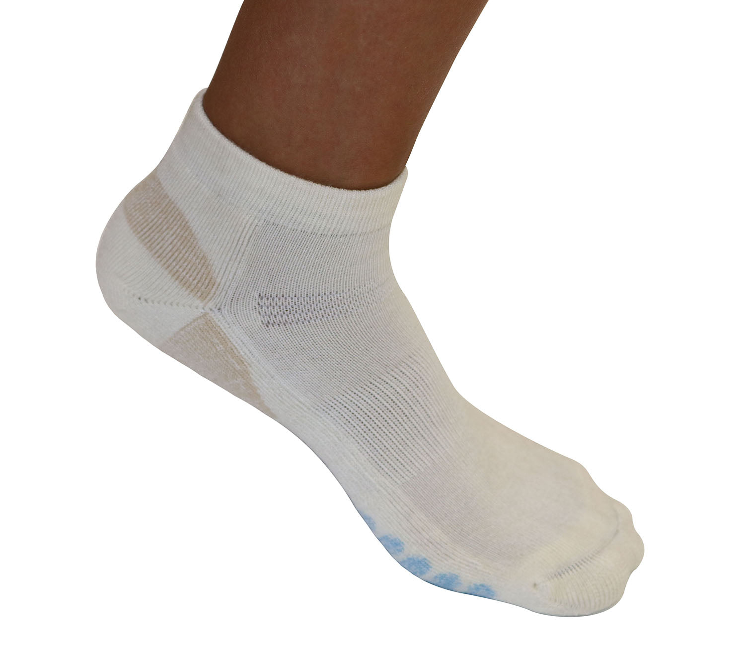 High Performance Anklet Bamboo Viscose Socks – Natural with Blue Padding