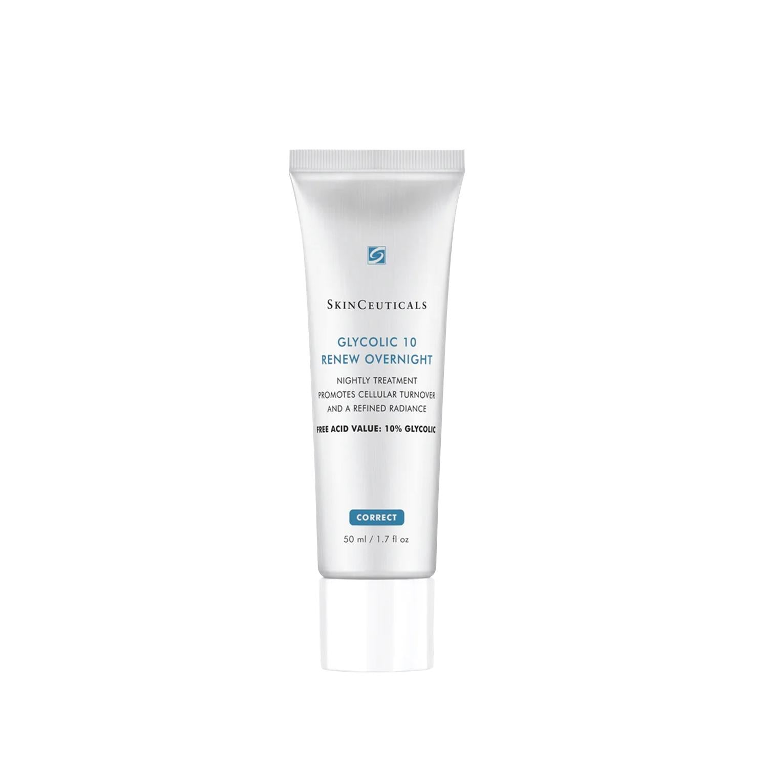 Skinceuticals Glycolic 10 Renew Overnight Cream - Anti-aging Night Care with 10% Glycolic Acid, Smoothes Fine Lines &amp; Improves Skin Texture