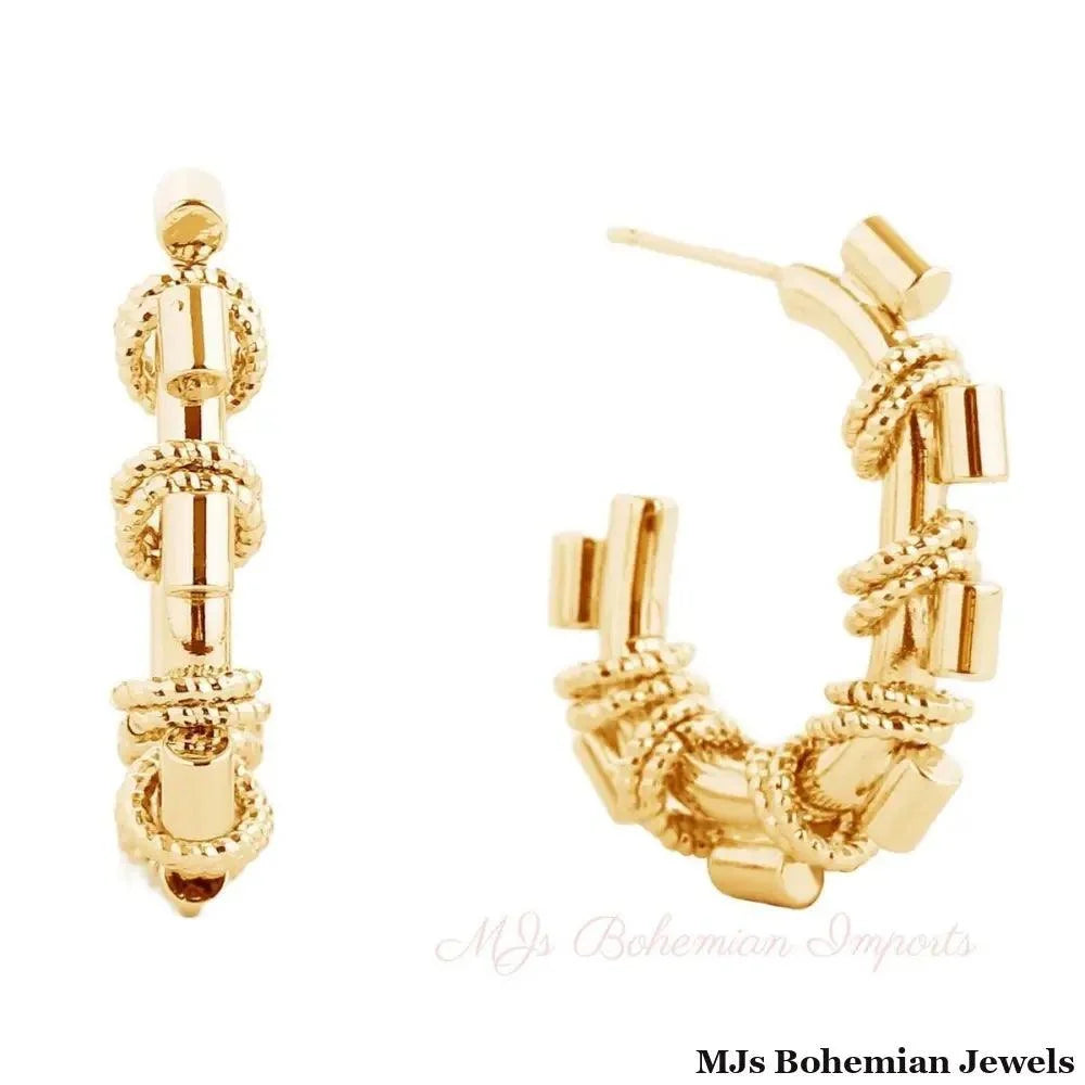 Hoop 14K Gold Small Stack Rings Earrings for Women