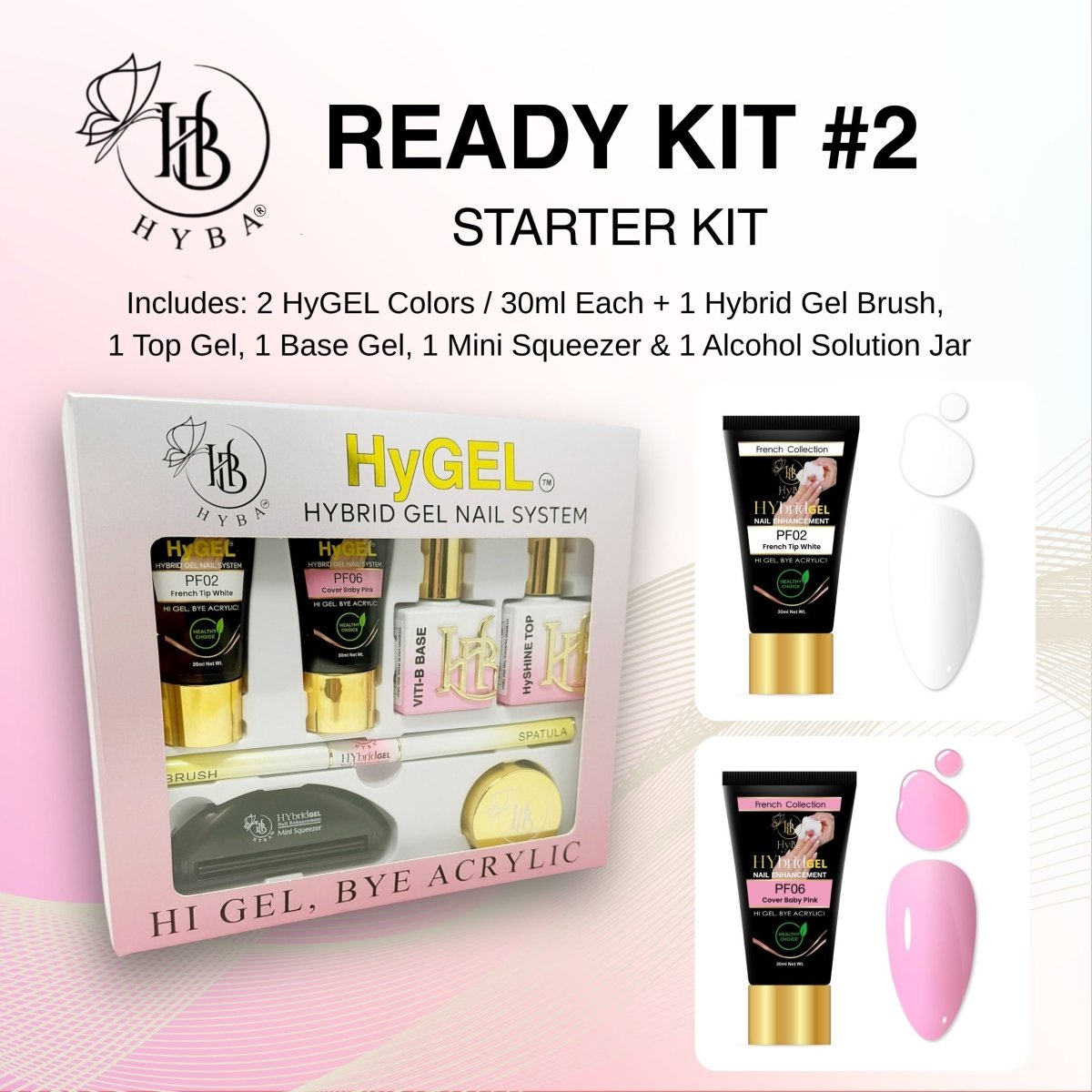 HyGEL® Hybrid DIY Home or Professional Gel Nail System - Ready Kit 