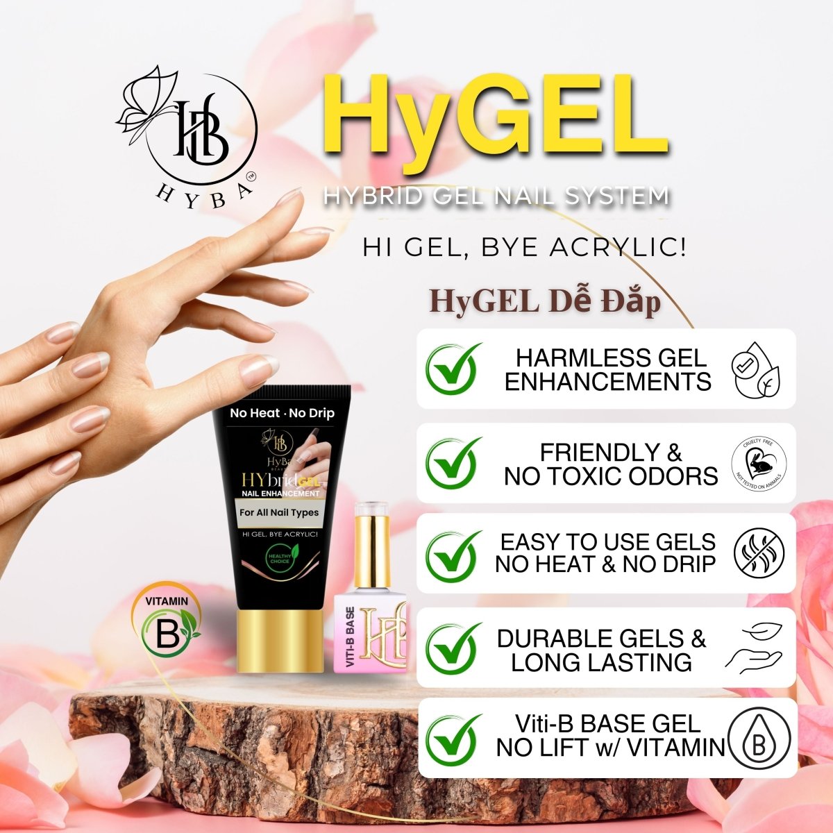 HyGEL® Hybrid DIY Home or Professional Gel Nail System - Ready Kit 