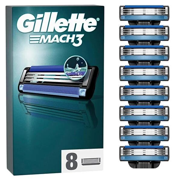 Gillette Mach3: 8-Count Razor Blades for Sensitive Skin - Enjoy a Smooth, Anti-Friction Shave with Lubricating Comfort &amp; Reduced Irritation