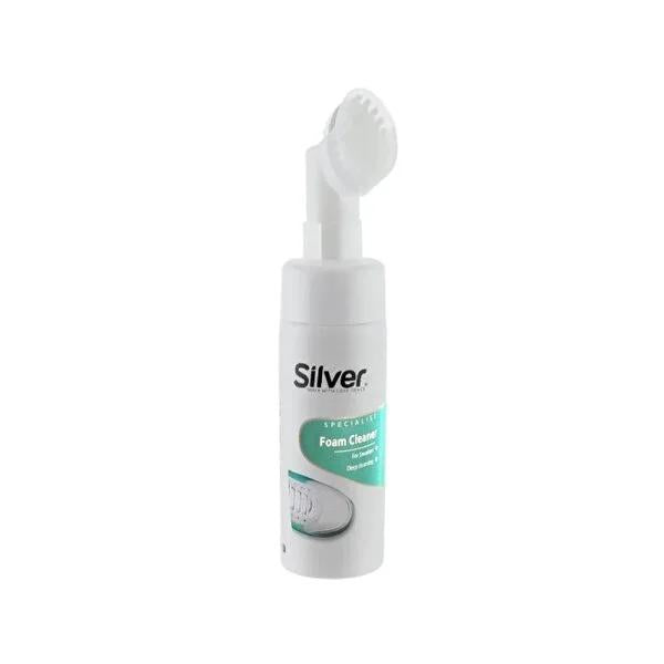 Silver Shoe Cleaning Foam with Brush - 150ml, Gentle on Fabric, Leather, Suede &amp; Nubuck
