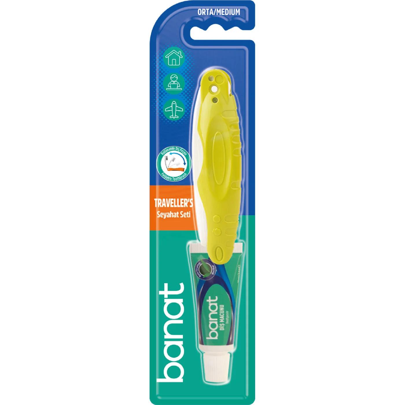 Banat Travel Oral Care Set with Pocket Toothbrush &amp; Toothpaste 15ml