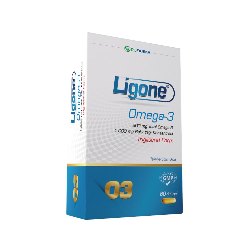 Ligone Omega-3 Fish Oil Capsules - 60 Count, EPA &amp; DHA