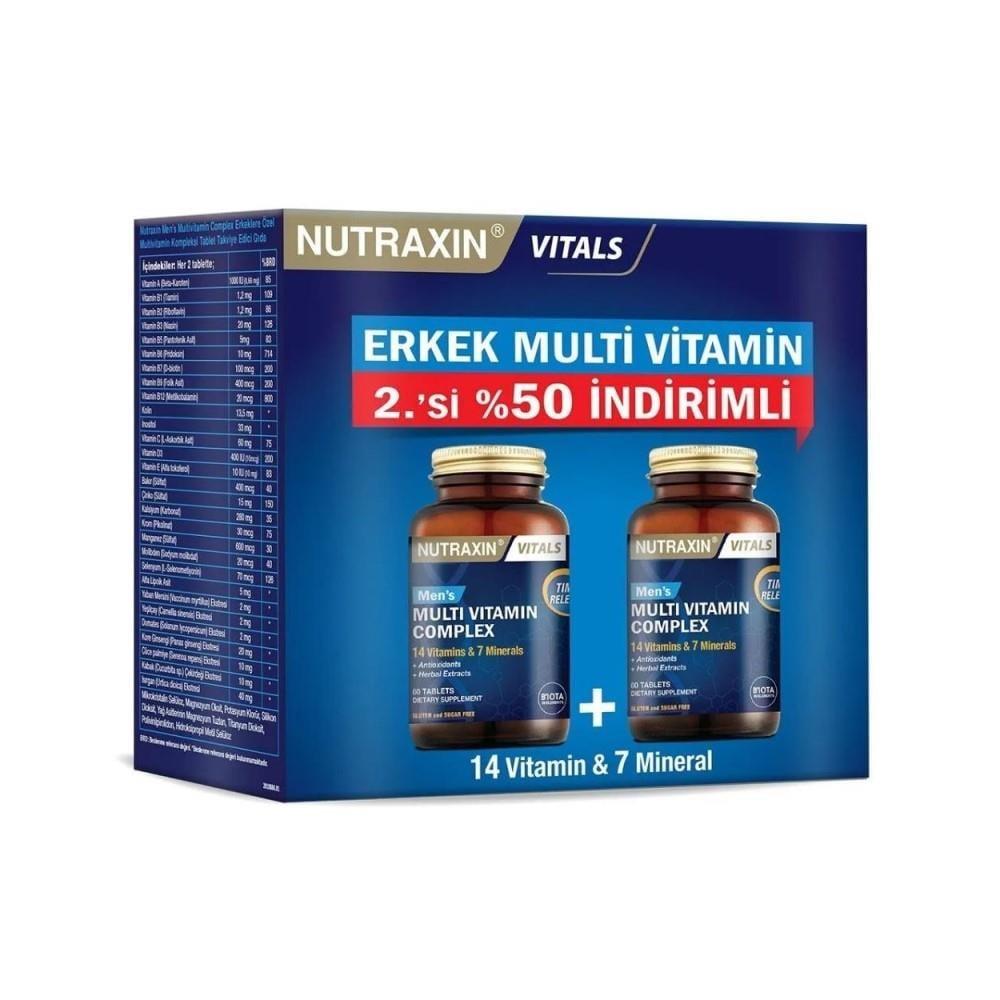 Nutraxin Multivitamin &amp; Mineral Complex for Men - 2 Pack: Boost Energy, Support Overall Health - Daily Vitamin Supplement