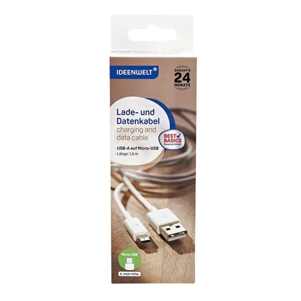 Ideenwelt USB to Micro USB Cable, 1.5M Data Transfer &amp; Charging Cable - Compatible with Micro USB Devices