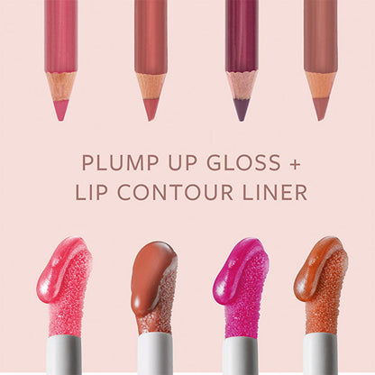 Pastel Perfect: Plumping Lip Gloss &amp; Contour Liner Duo - Achieve Fuller, Defined Lips with Ultra-Glossy Finish