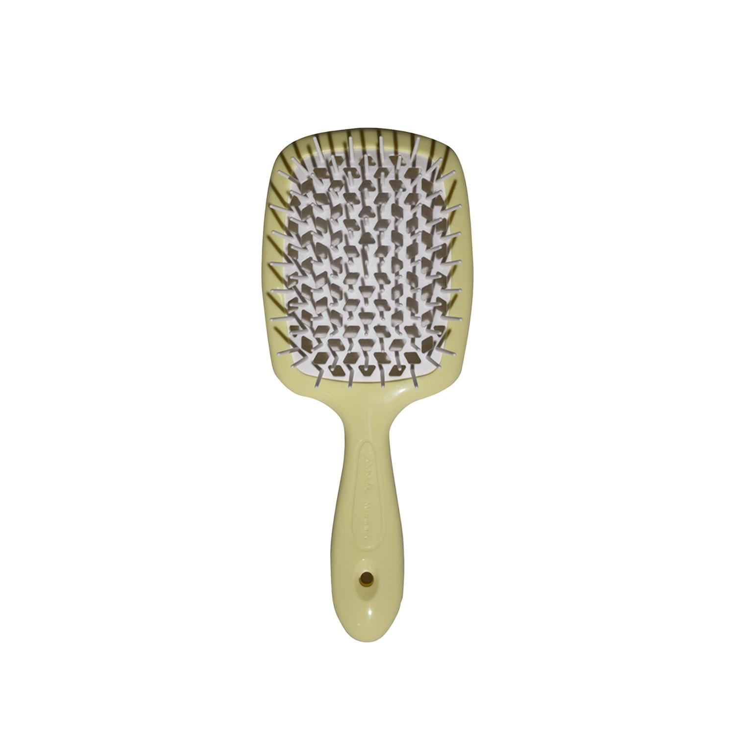 Janeke Superbrush Detangling Hair Brush Yellow &amp; White