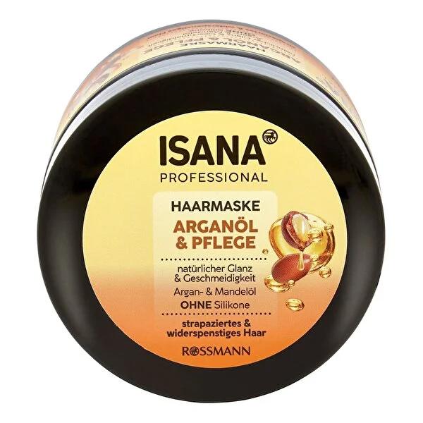 Isana Professional Argan Oil Hair Mask: Deep Conditioner for Dry, Damaged Hair | Silicone &amp; Microplastic-Free, Vegan - 8.45 fl oz