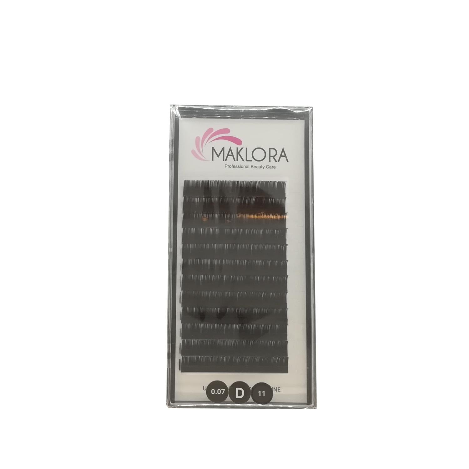 Maklora False Eyelashes Volume Silk Lashes D Curl 0.07 Thickness 11mm Length for Fuller Lash Look
