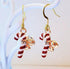 14k Gold Plated Candy Cane Drop Dangle Christmas Jewelry by Ivy&