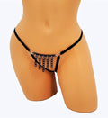 Sexy Black BDSM Chain Fringe Thong Lingerie With Open Crotch