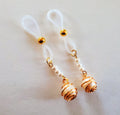 Clip On Gold Pearl Nipple Noose Jewelry With Stretchy Silicone Loops