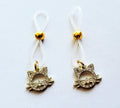 Gold Cat Nipple Noose With Rhinestones For Adults