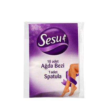 Sesu Wax Strips - 10 Pack + Spatula | Hair Removal