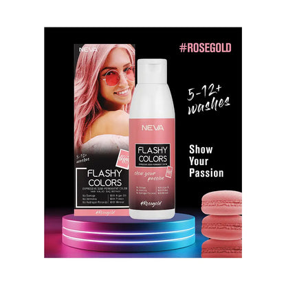Neva Flashy Colors Hair Dye Set in Rose Gold 100ml