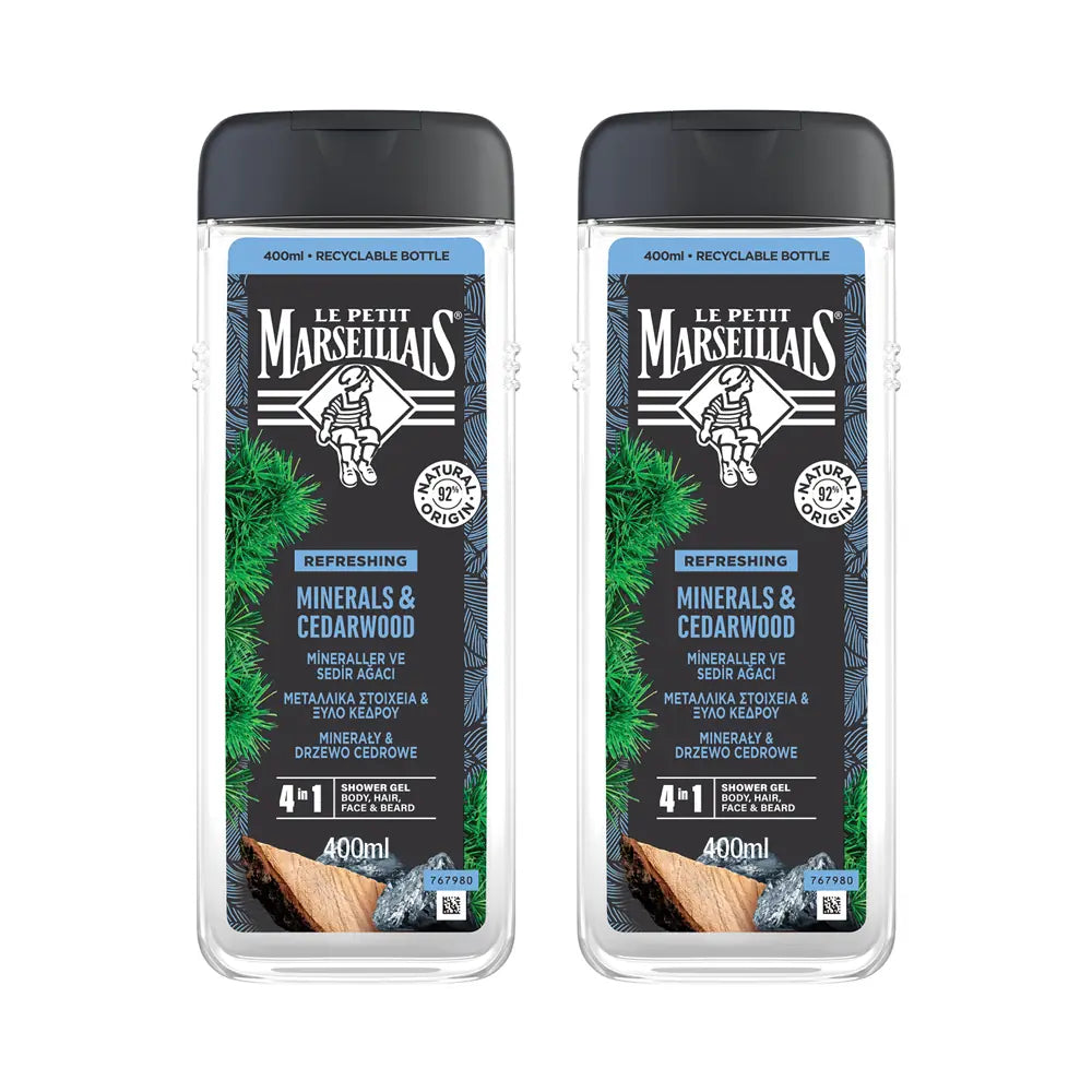 Le Petit Marseillais Minerals &amp; Cedarwood Shower Gel Duo 2x400ml
