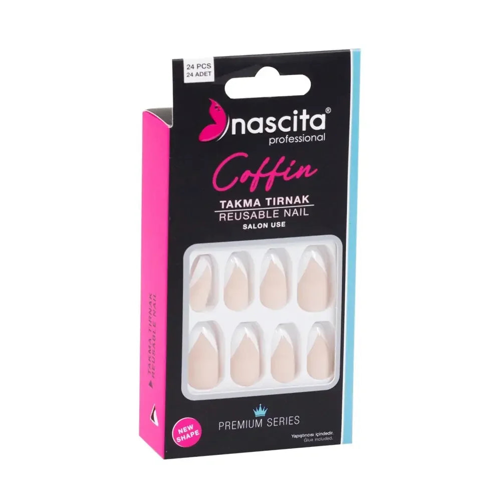Nascita Colorful Coffin Press-On Artificial Nails 24 pcs