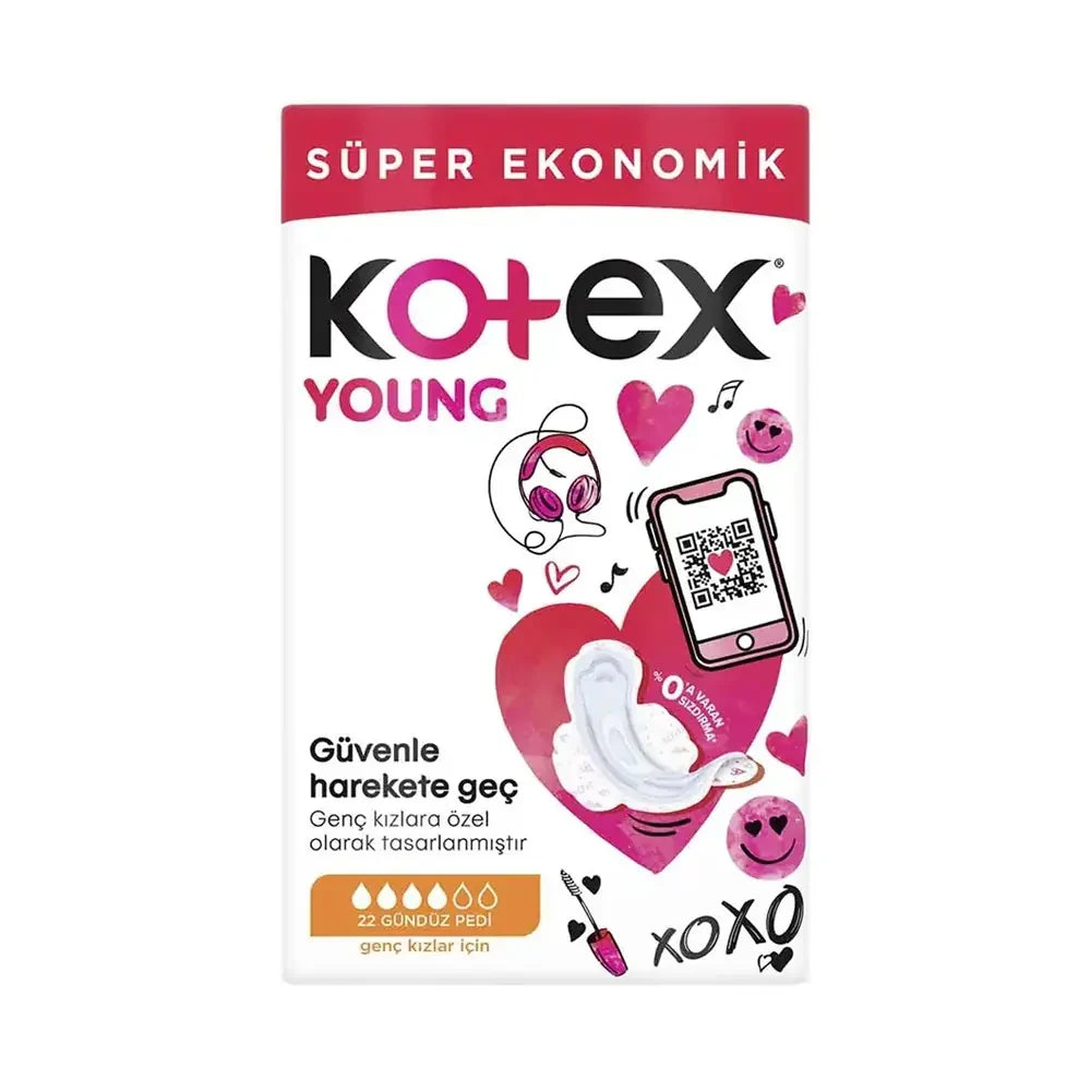 Kotex Young Day Sanitary Pads with Soft Cover 22 Count