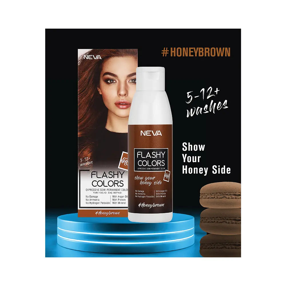 Neva Flashy Colors Hair Dye Set in Honey Brown 100 ml