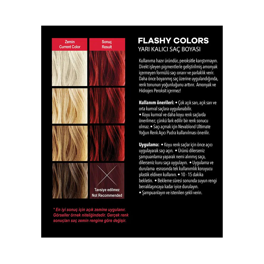Neva Flashy Colors Semi-Permanent Hair Dye in Red 100ml