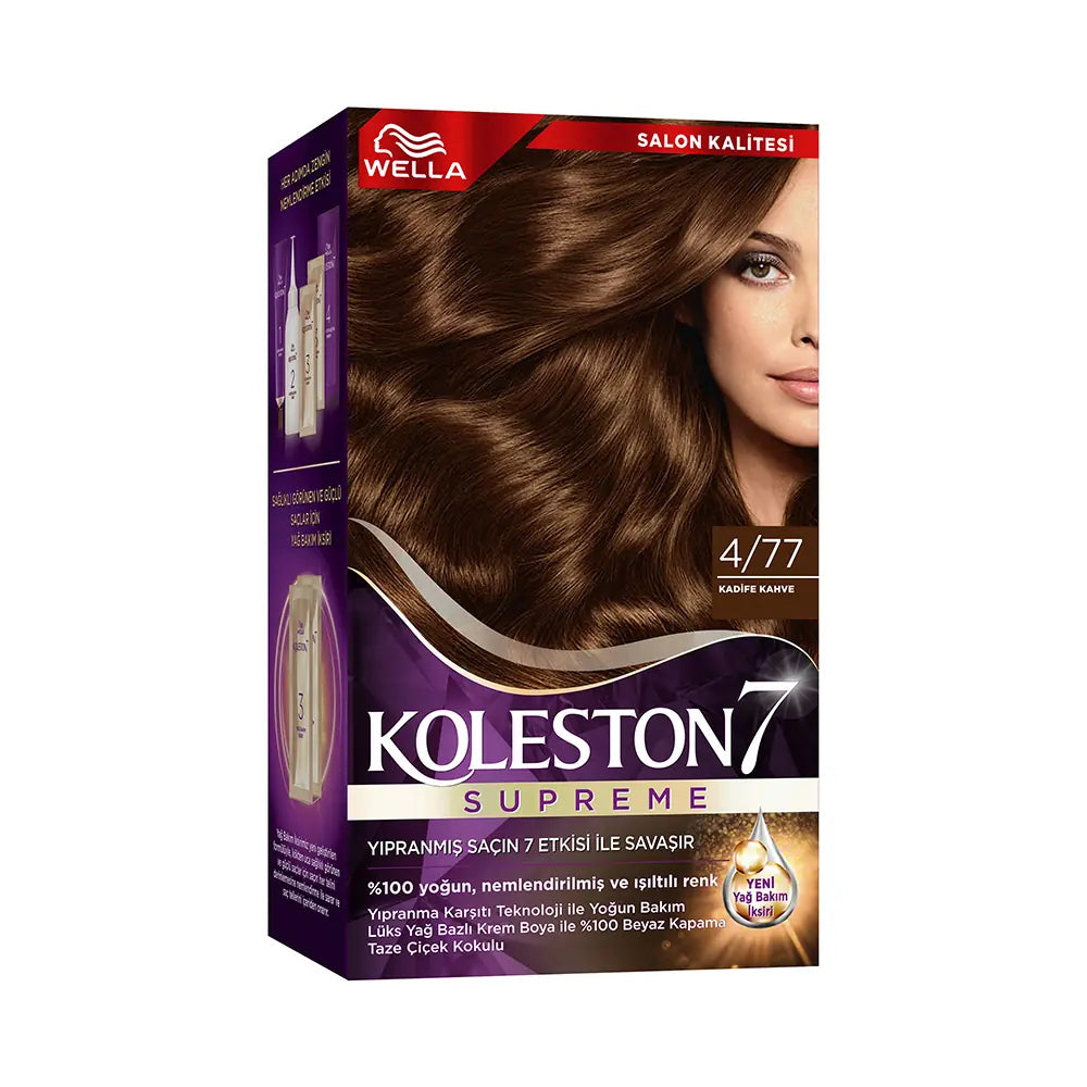 Wella Koleston 4/77 Velvet Brown Permanent Hair Dye Kit