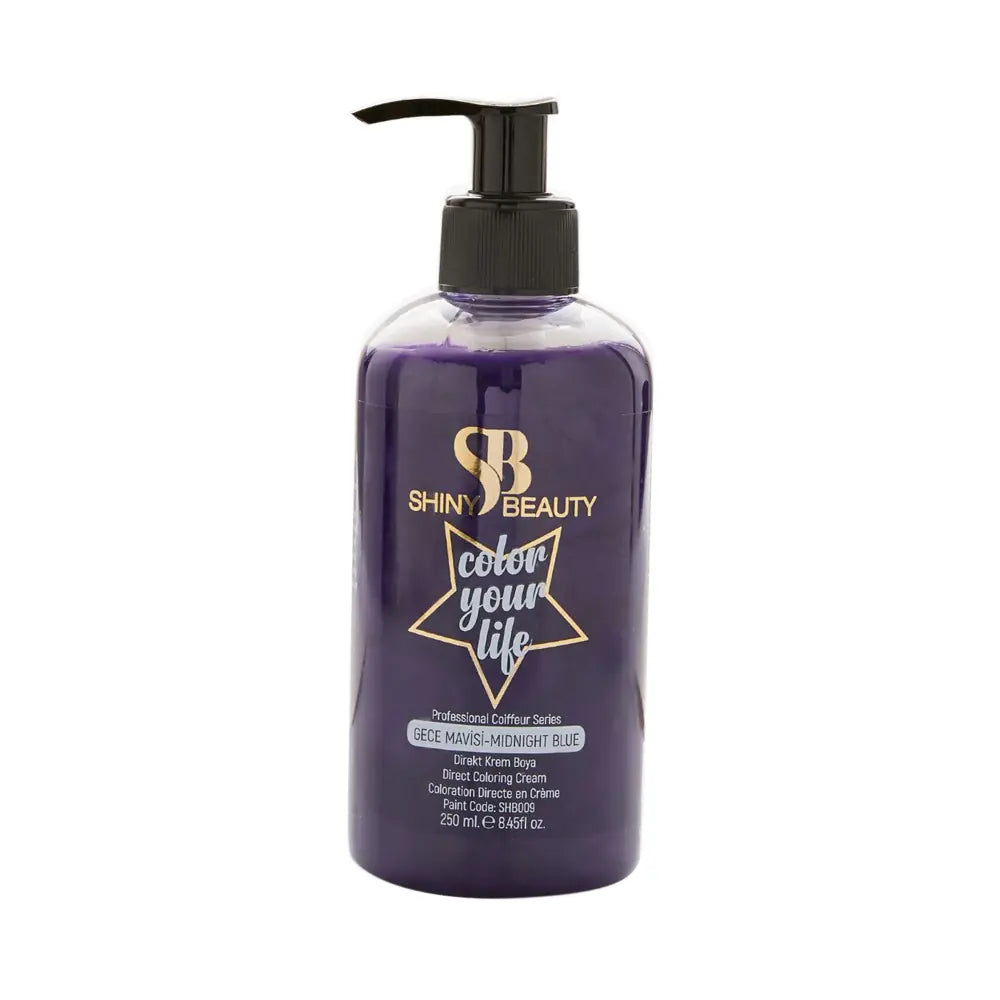 Shiny Beauty Midnight Blue Hair Color for Vibrant Shine 250ml