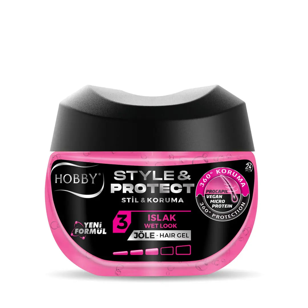 Hobby Style &amp; Protect Wet Look Hair Gel 400 ml