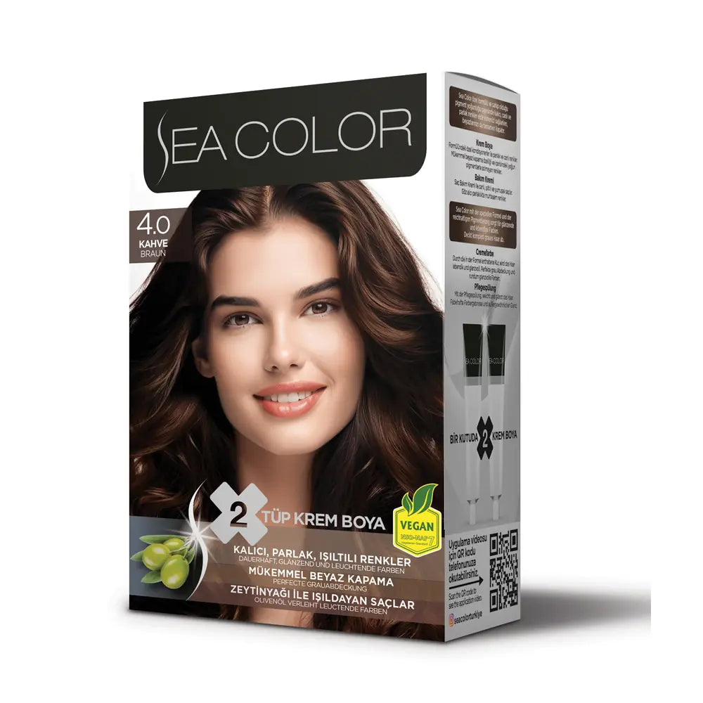 Sea Color Permanent Hair Color Set 4.0 Brown 2-Pack