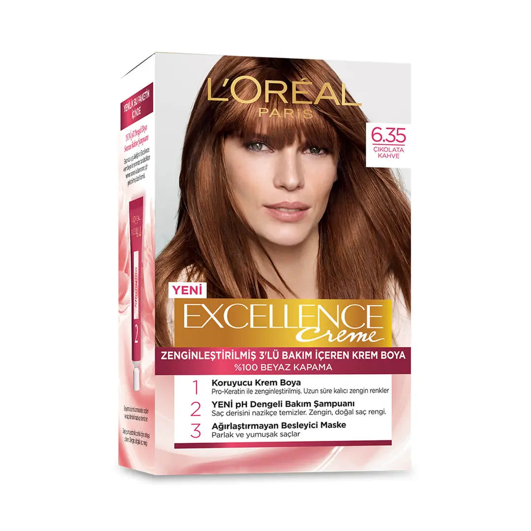 Loreal Excellence Creme Hair Color 6-35 Chocolate Brown