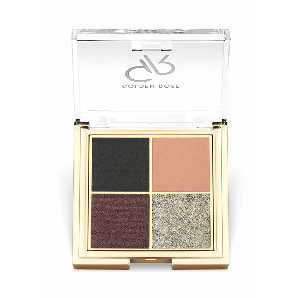 Golden Rose Midnight Kiss Eyeshadow Palette: Quattro Palette for Versatile Eye Makeup, Highly Pigmented &amp; Blendable