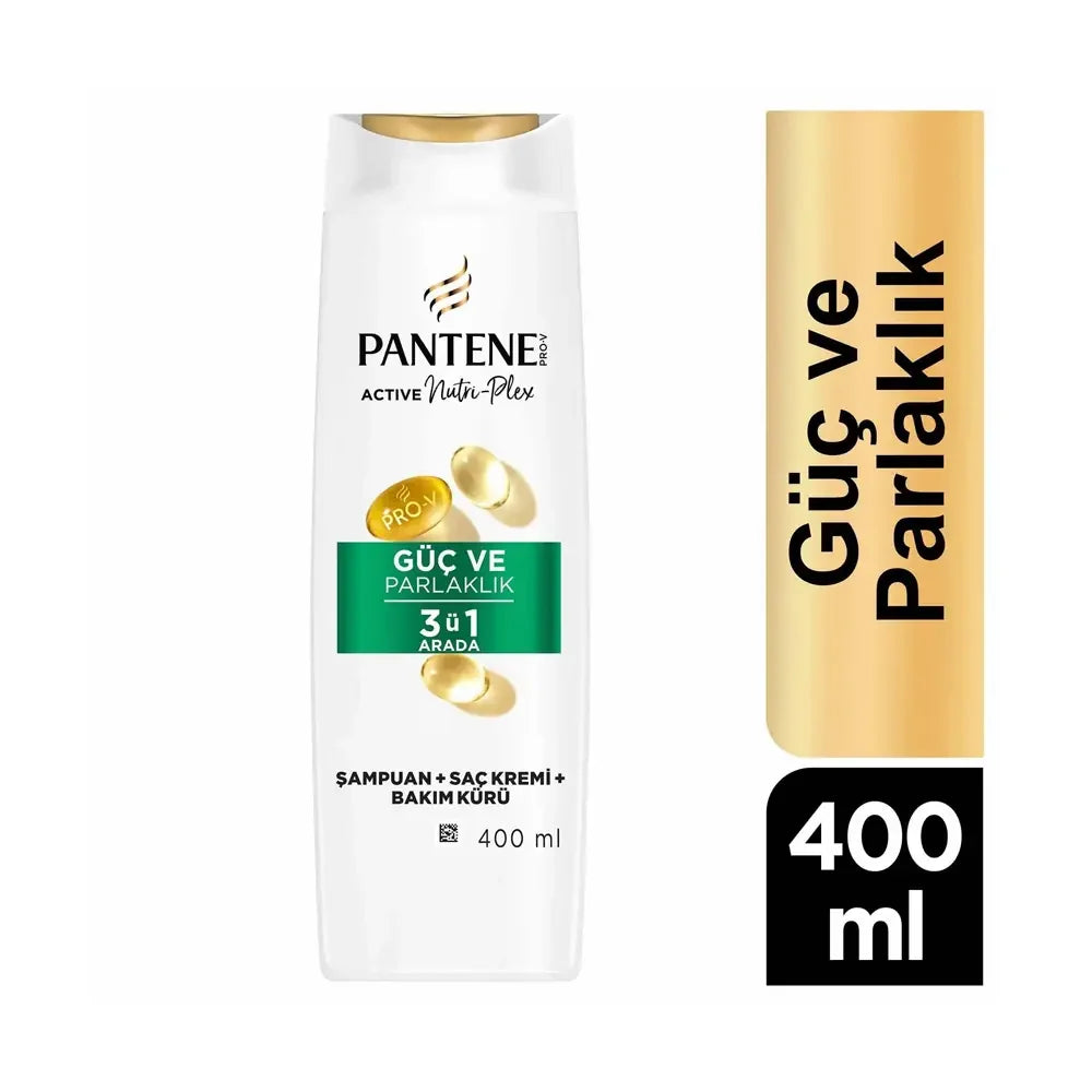 Pantene 3-in-1 Strength &amp; Shine Shampoo 400 ml