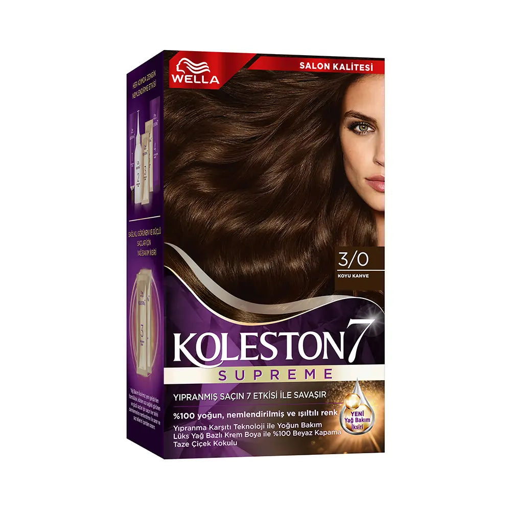 Wella Koleston 3/0 Dark Brown Permanent Hair Dye Kit