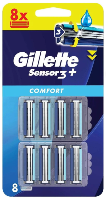 Gillette Sensor3 Razor Blade Refills (8-Count) - For Smooth, Close Shaves, Compatible with All Sensor Handles