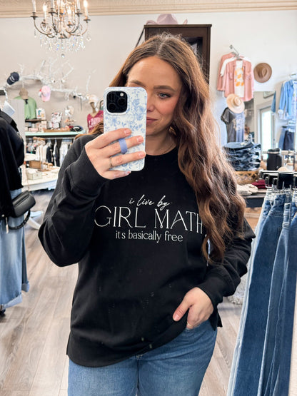 Girl Math Graphic Crew - Black
