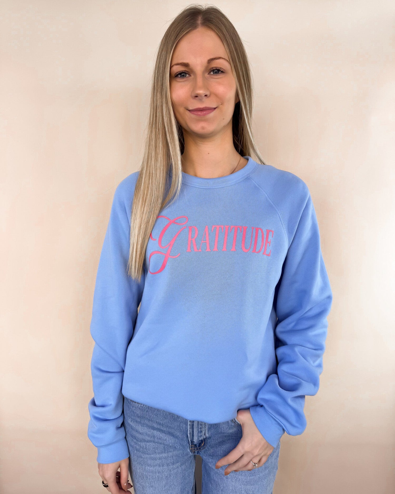 Gratitude Graphic Crew - Carolina Blue