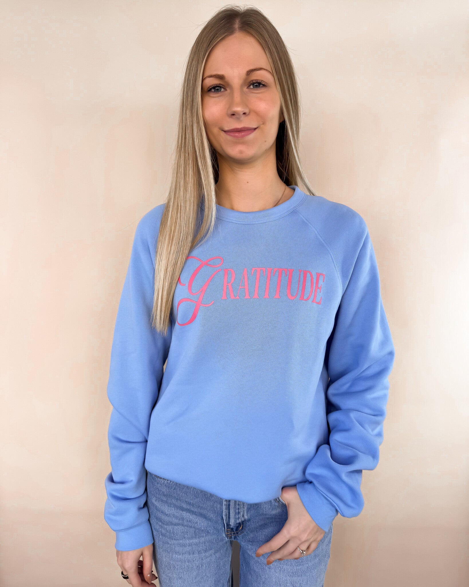 Gratitude Graphic Crew - Carolina Blue