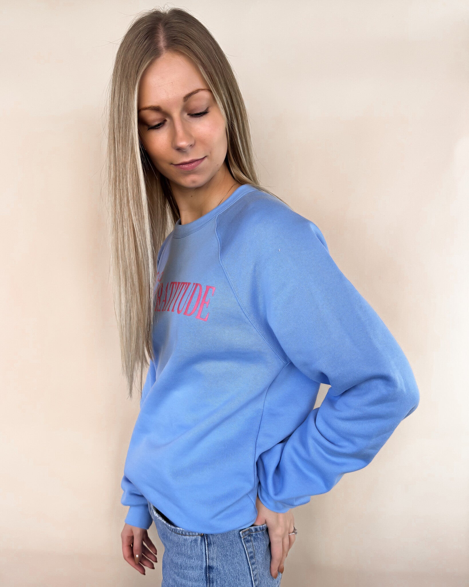 Gratitude Graphic Crew - Carolina Blue