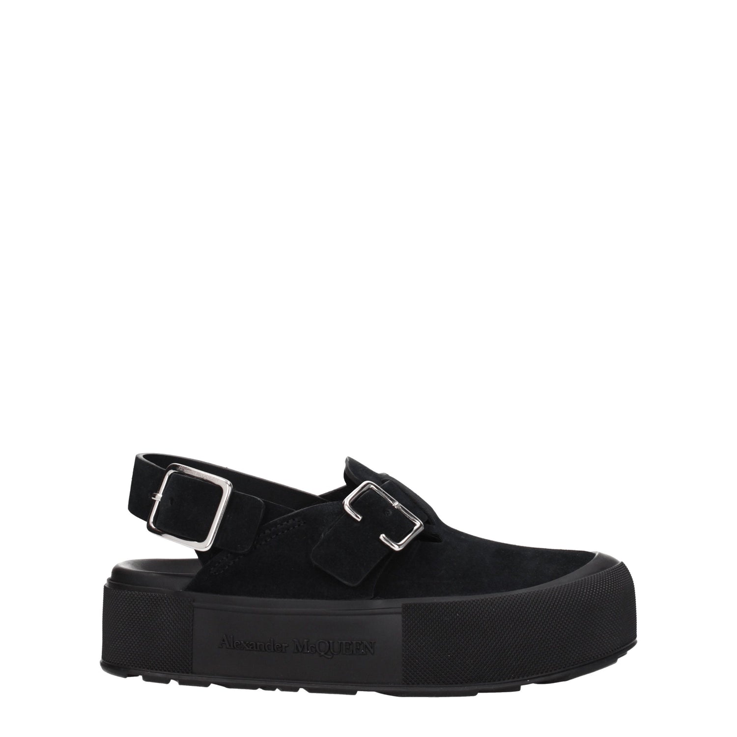 Alexander McQueen Sandali Uomo Camoscio Nero