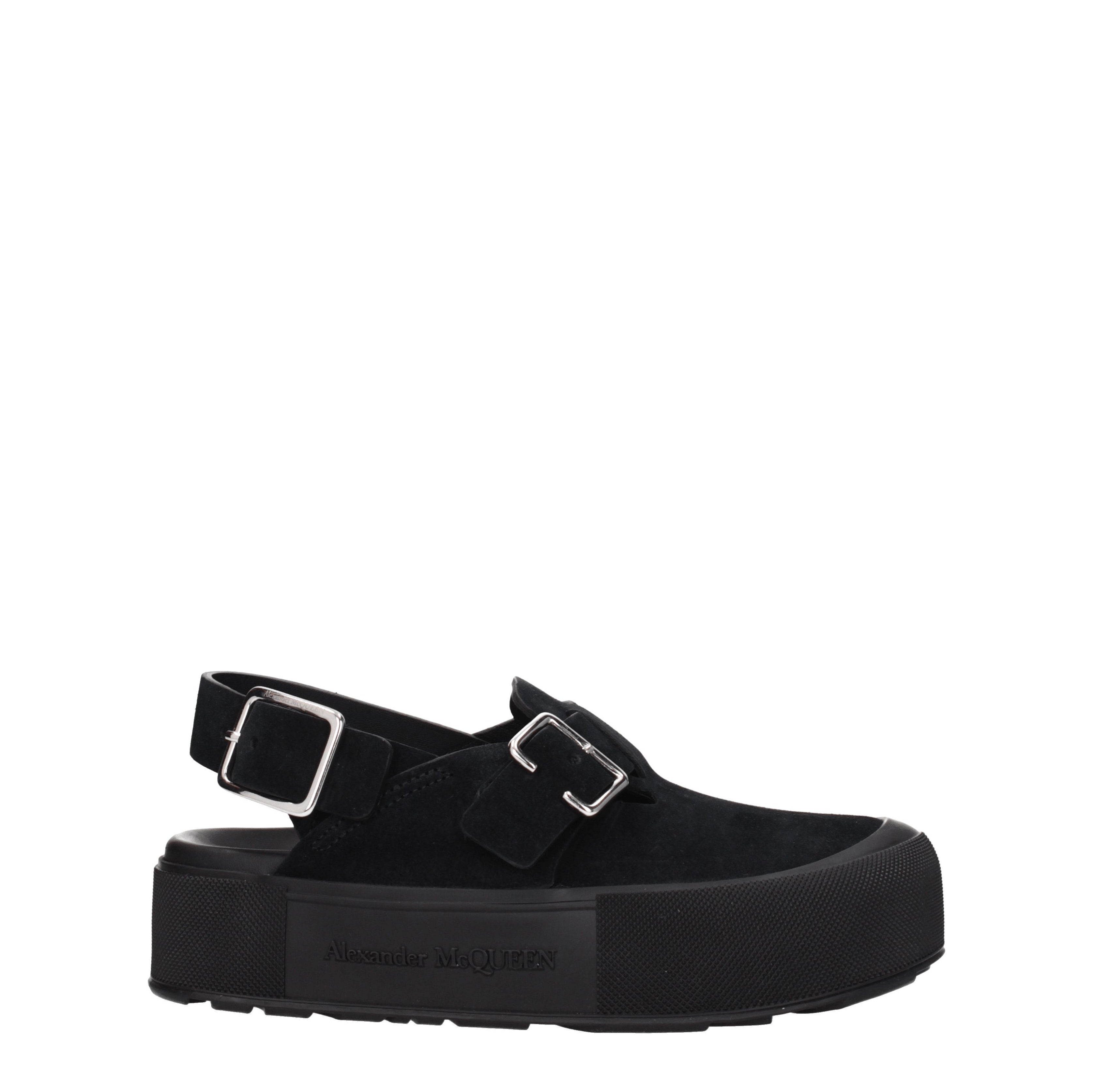 Alexander McQueen Sandali Uomo Camoscio Nero