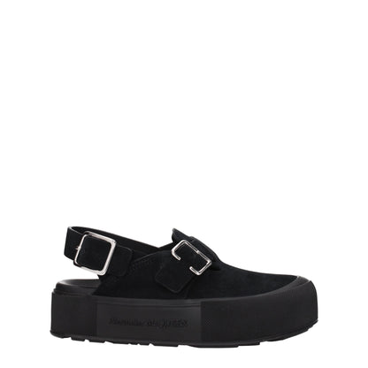 Alexander McQueen Sandali Uomo Camoscio Nero